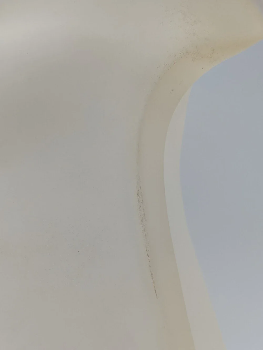 Vintage Cream Off White Glass Scalloped Edge Vase